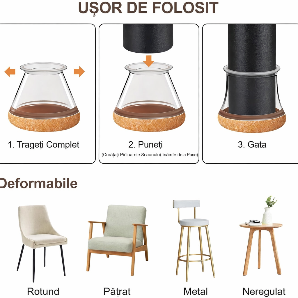 Protecții din Silicon Picioare Scaun sau Mobilă