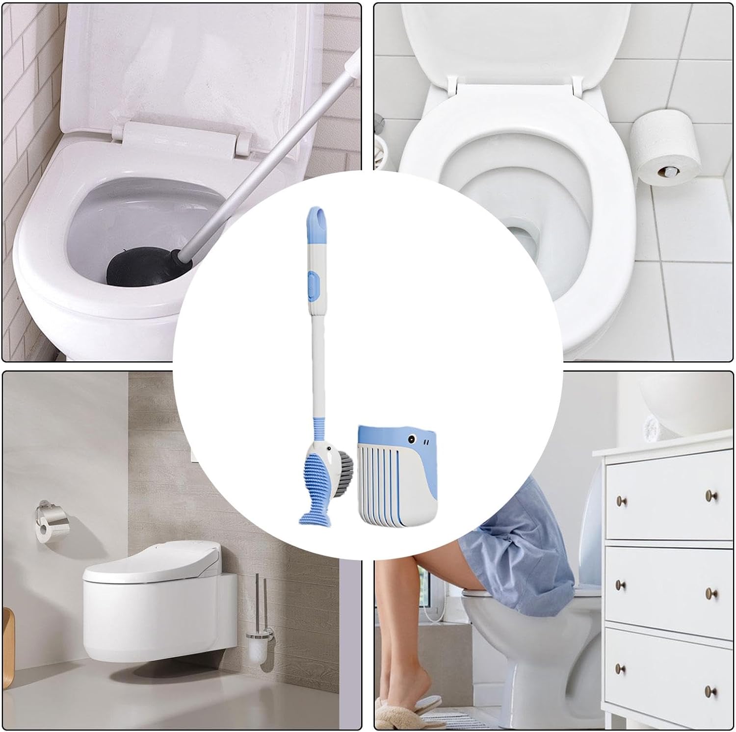 Perie de Toaletă cu Cap Flexibil